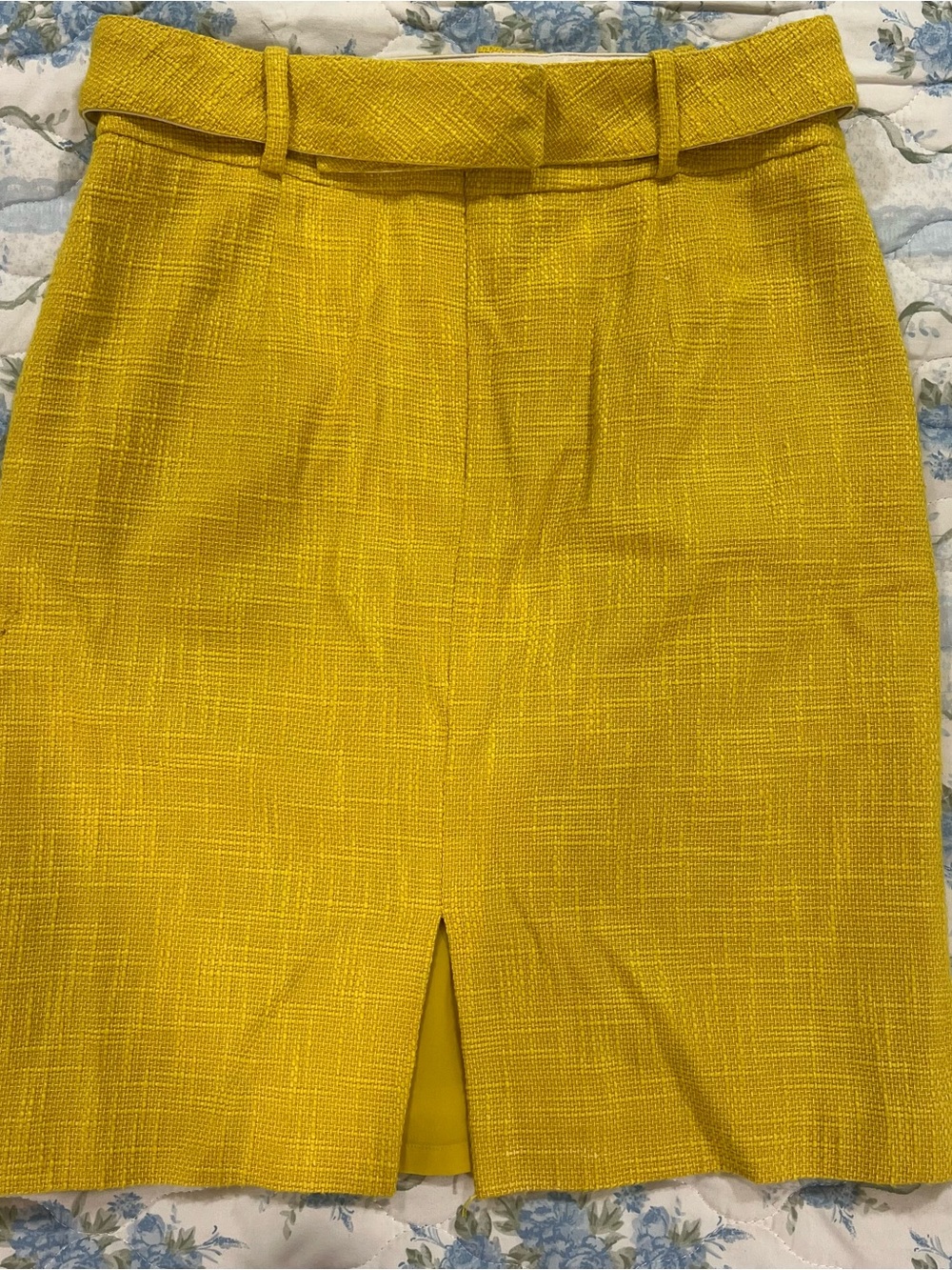 Etcetera Mustard Yellow Belted Pencil Skirt - Picture 3 of 4